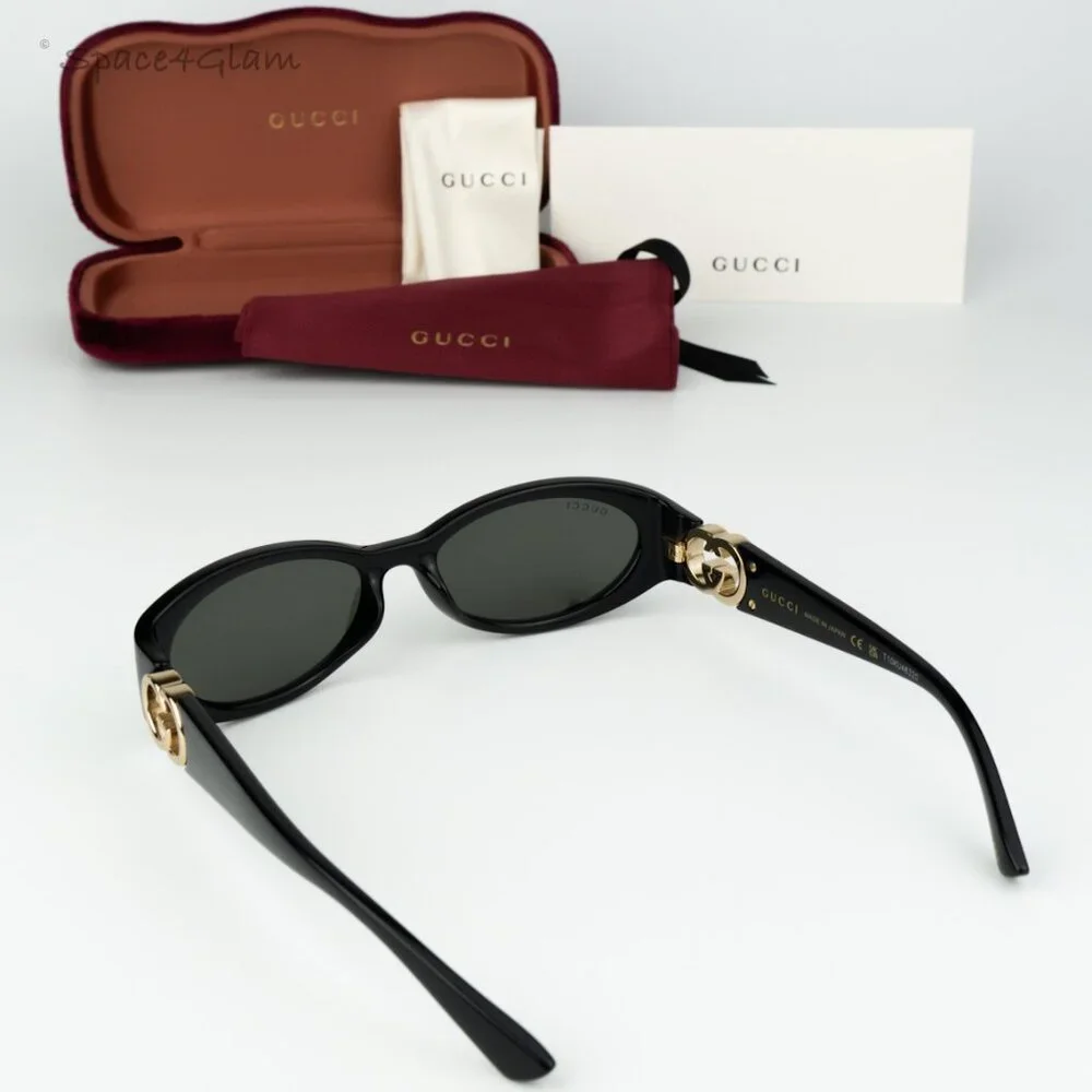 Gucci Men Sunglasses Black Grey Oval GG1660S 001 BRAND NEW